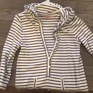 Juicy couture 3/4 sleeve navy and cream stripes shirt/blouse